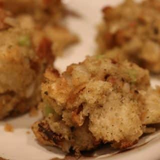 Baked stuffing muffin on a plate
