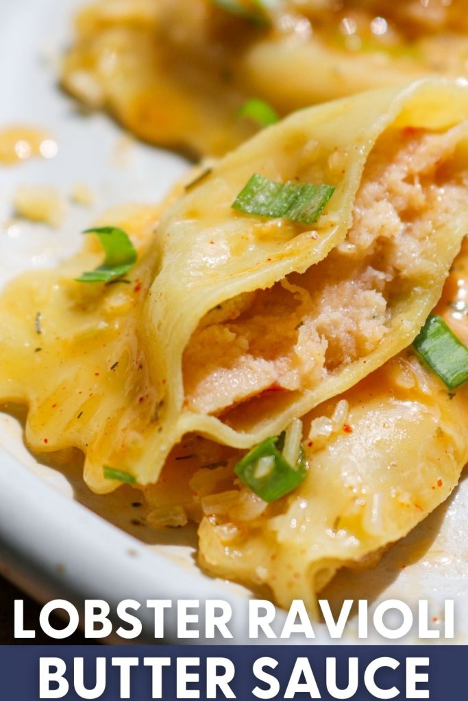 picture of pinterest pin lobster ravioli cut in half 
