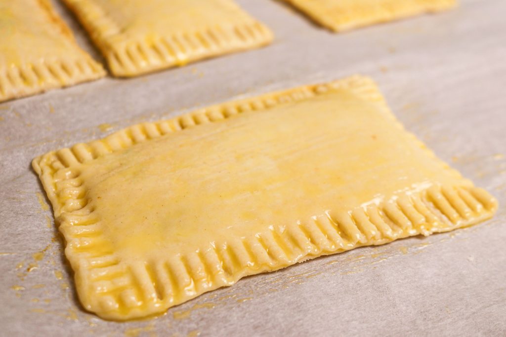 crimped pop tarts with egg wash