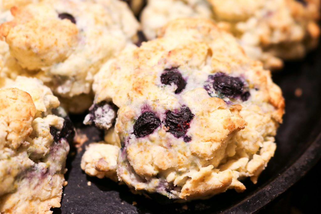 baked blueberry biscuit