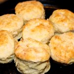 biscuits on a cast iron pan